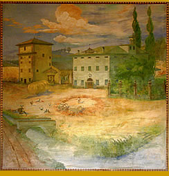 Corte Costavecchia in the frescos of the building